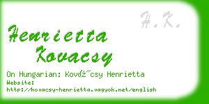 henrietta kovacsy business card